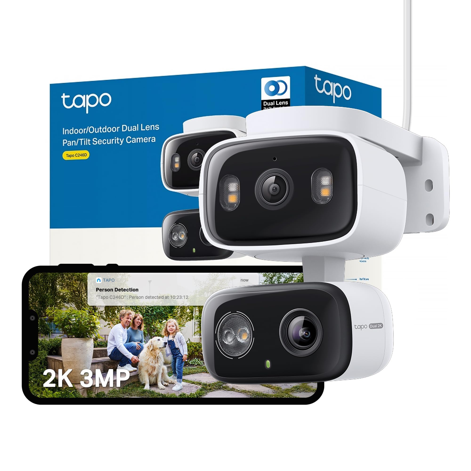 Tapo C246D 2K 3MP Dual Lens Security Camera Outdoor