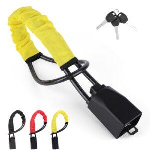 Universal Car Steering Wheel Lock Anti-Theft Device Yellow with 3 Keys