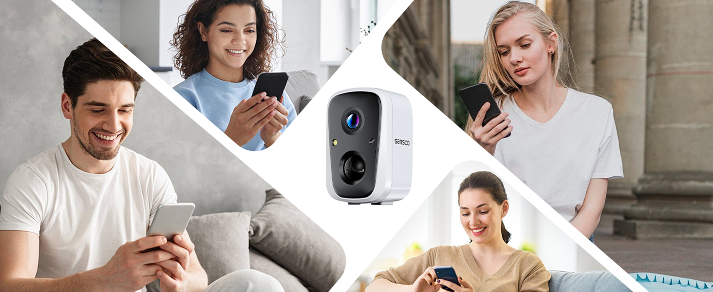sansco solar security camera wireless outdoor cctv system rechargeable battery powered wifi share
