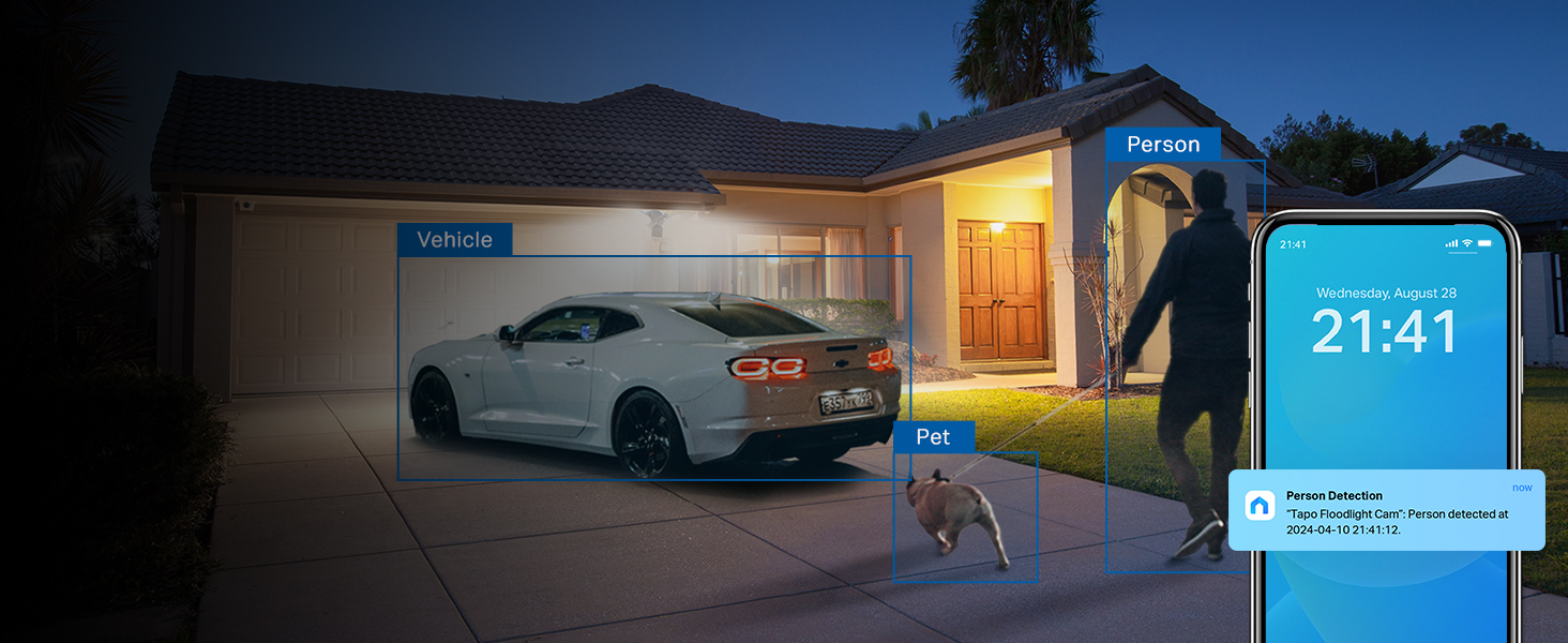 Smart Floodlight Camera, 2800-Lumen Ultra-Bright Floodlight, 2K QHD Live View