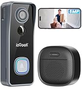 ieGeek Doorbell Camera Wireless, No Monthly Fee, 180° Head to Toe View Video Doorbell Wireless, A...
