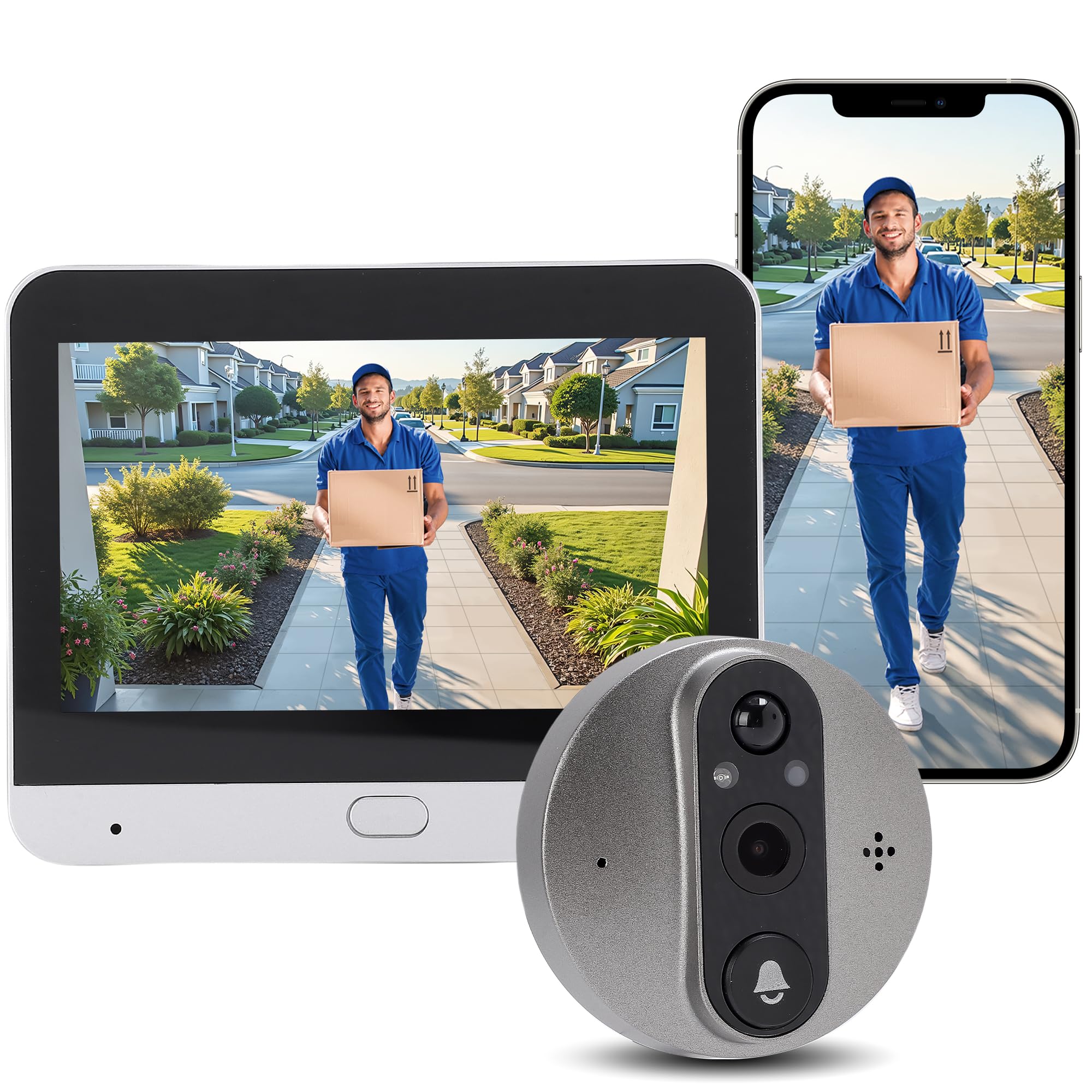 Wireless Video Doorbell with 4.3-inch Screen