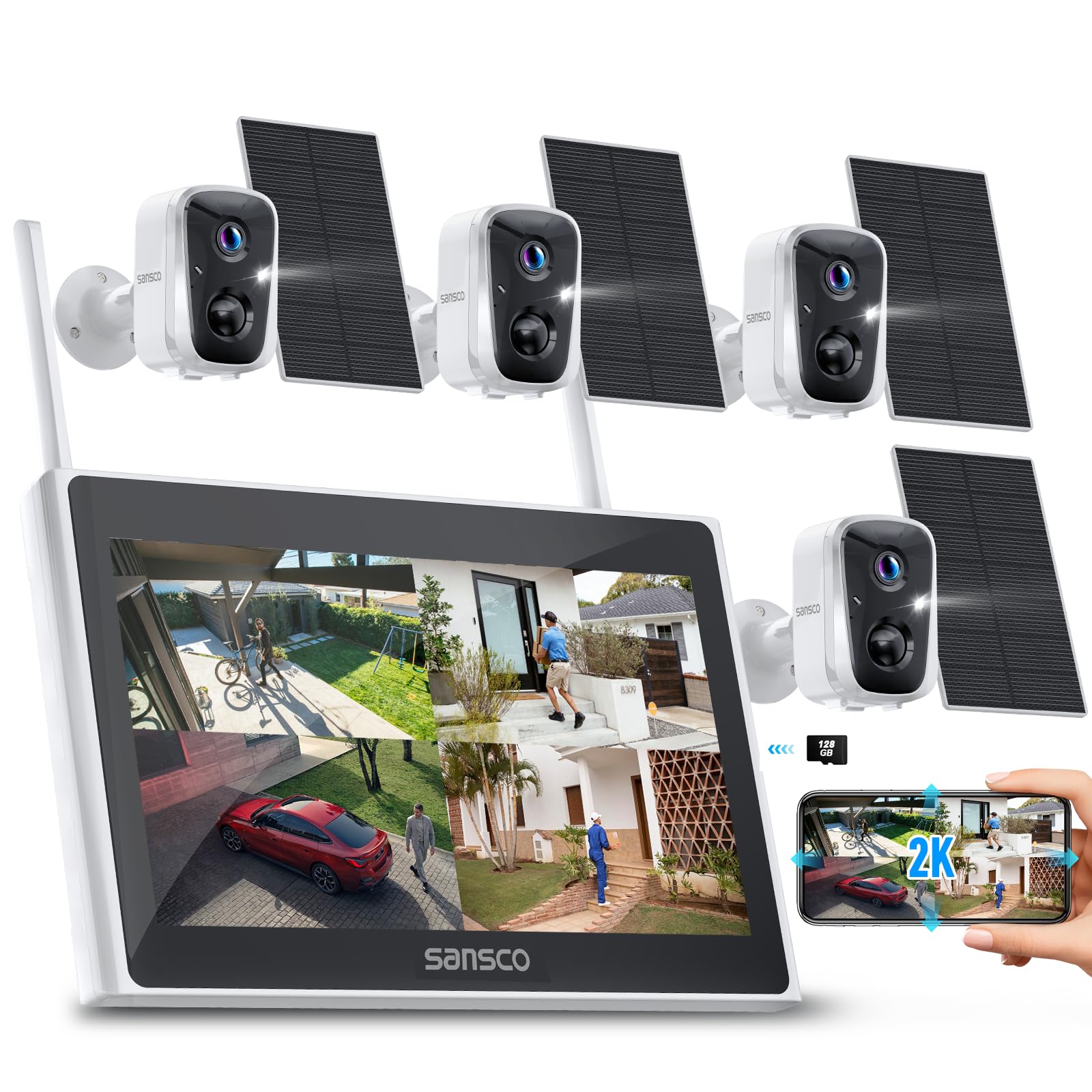 SANSCO 2K Wireless Security Camera System