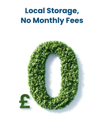 Two white dome-shaped security cameras with LED rings and dark lenses, positioned at different angles on light blue background.