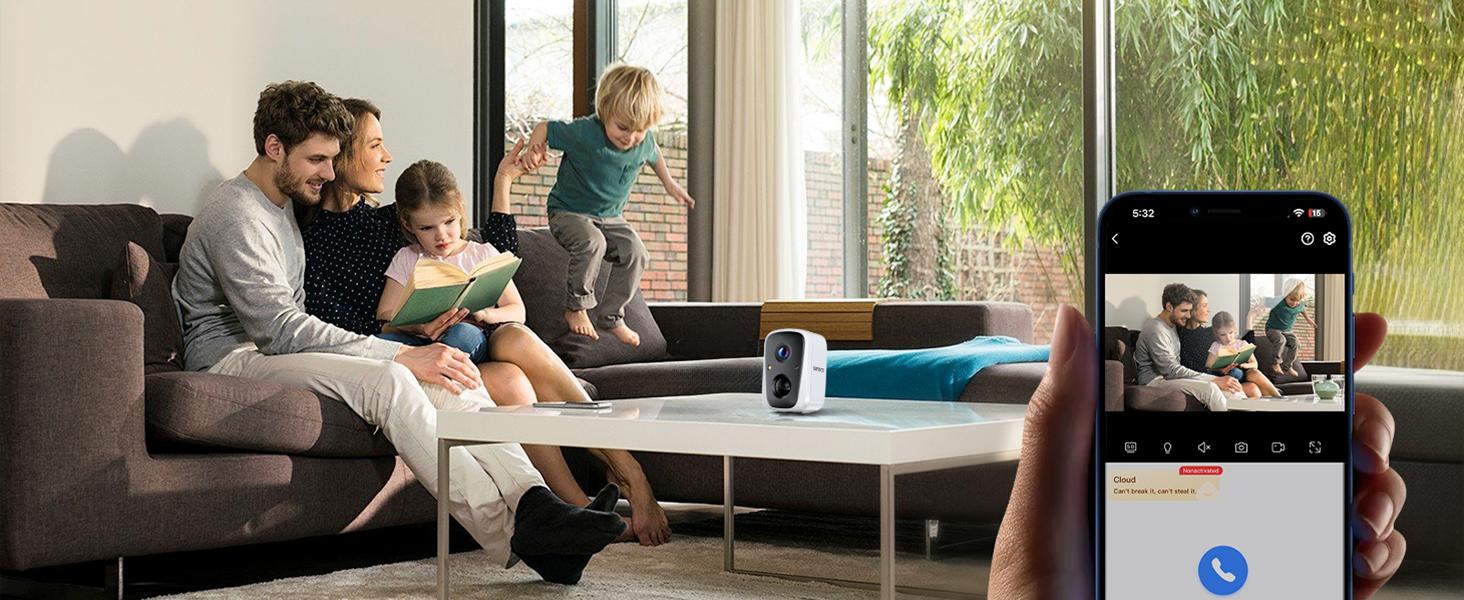 battery operated security cctv camera wireless indoor eseecloud app phone pc remote access sansco