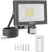CLV 80W Motion Sensor Outdoor Security Light, 7865LM Remote LED Floodlights with PIR Sensor, IP66...