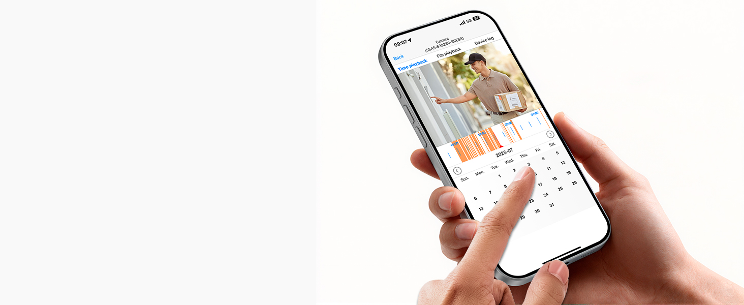 Close-up shots of hands holding smartphone displaying an app interface in various positions.