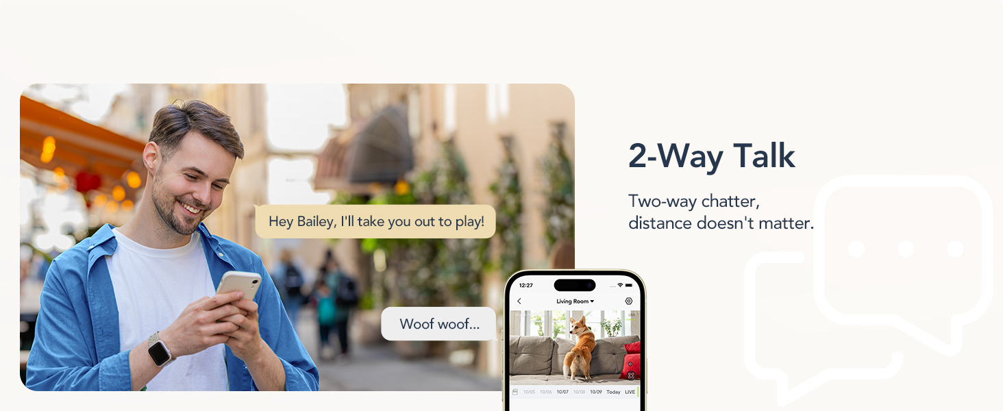 two - way dog friendly apps are shown on a smartphone.