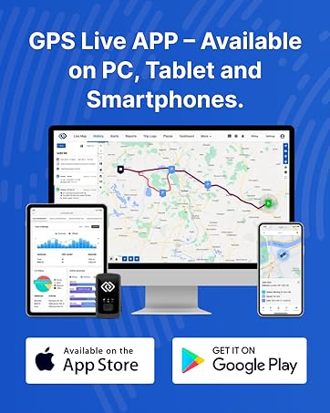 Highway at dusk with vehicles and GPS location markers. Text describes GPS platform for fleet management with real-time tracking, route history, and driver data features.