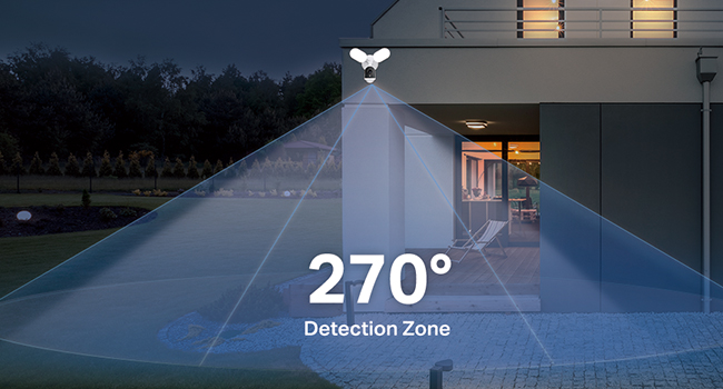 Smart Floodlight Camera, 2800-Lumen Ultra-Bright Floodlight, 2K QHD Live View