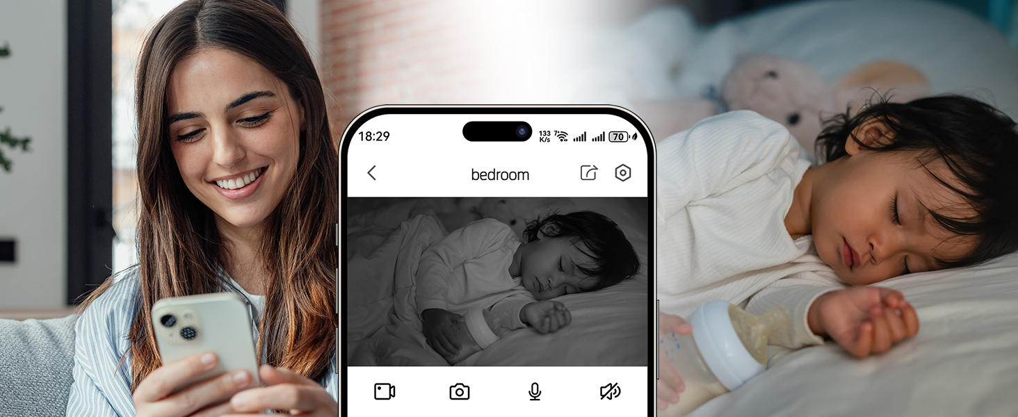 Series of lifestyle photos showing various people using their phones while lying down, demonstrating phone holder usage in bed.