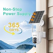 sansco wireless cctv security camera system battery powered solar panel outdoor indoor waterproof