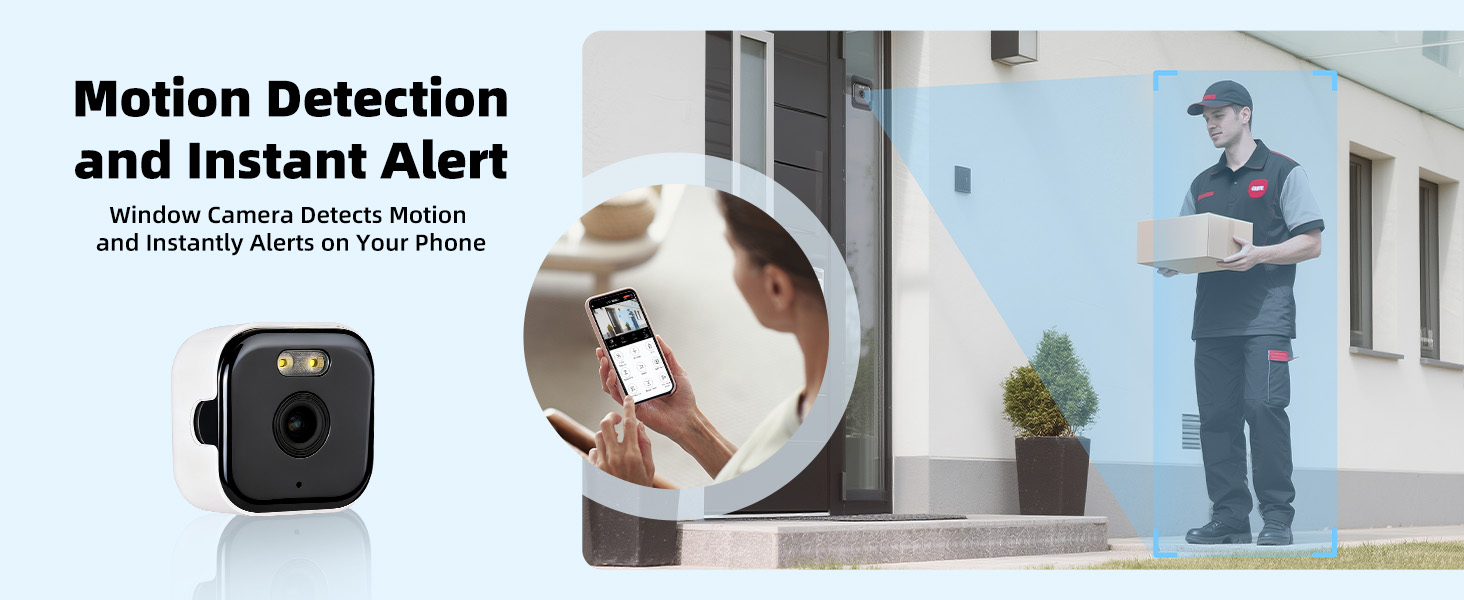 Text reads 'See Every Detail in Full Color Even in Midnight'. Night vision security camera footage showing outdoor home surveillance views.