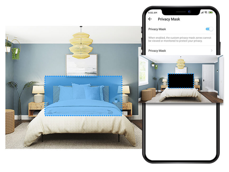 Pan/Tilt Home Security Wi-Fi Camera,2K 3mp,Night Vision,Motion Detection,Privacy Mode,Voice Control