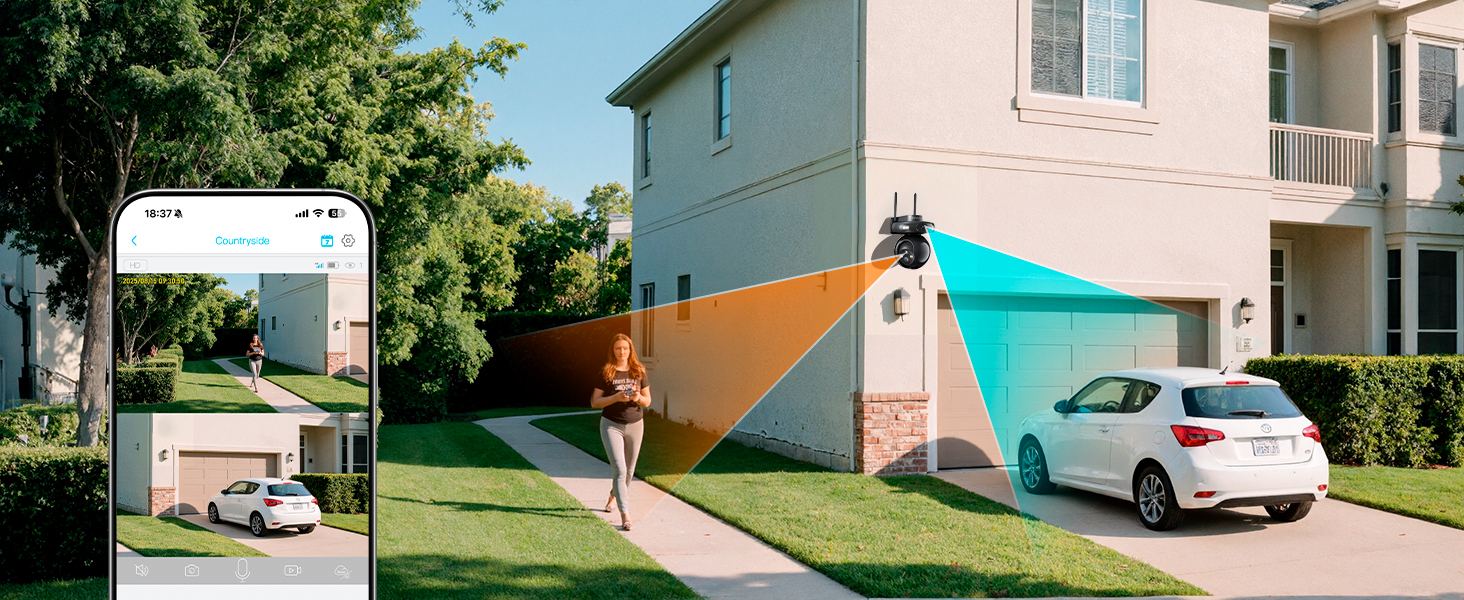 Suburban residential street view showing houses and parked vehicles during daylight hours.