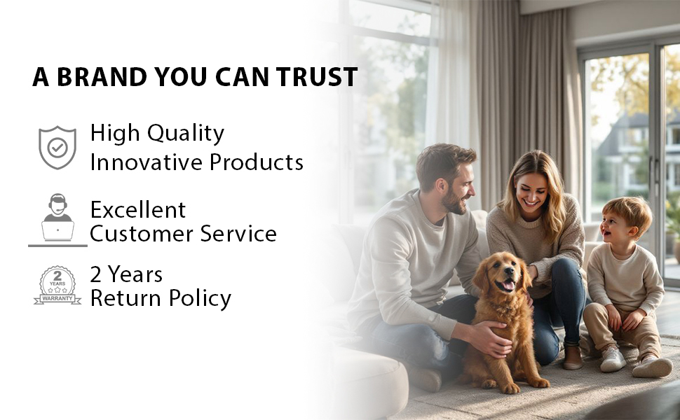 Text reads 'All-Scenario Smart Protection'. Row of icons showing different use scenarios including home, office, and retail environments for security application.