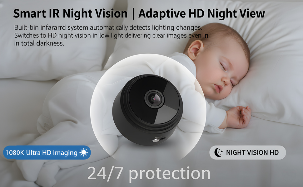 Text reads 'Crystal Clear 1080K Resolution'. Multiple images showing golden retriever in home settings with moving boxes and furniture.