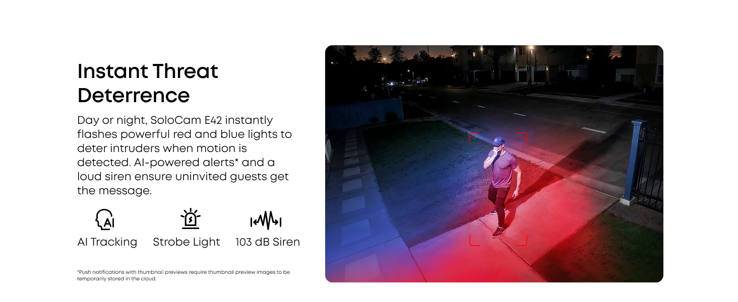 Text reads 'Instant Threat Detection'. Dark-themed security interface screenshots with red alert indicators and monitoring displays.