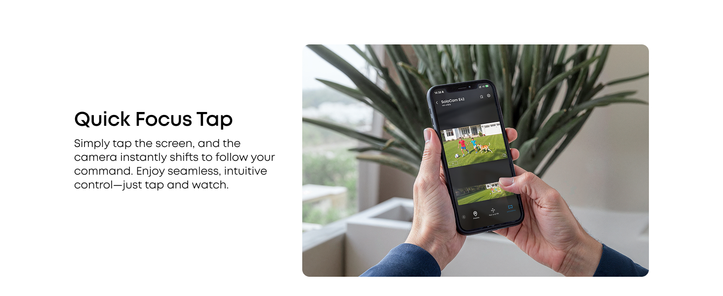 Text reads 'Quick Focus Tap'. Multiple panels showing camera interface or photography app screens with focusing functionality demonstrations.