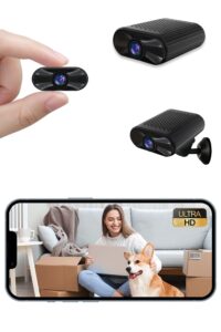 cuoum Mini Spy Camera - 4K HD Security Wireless Cam - Small Indoor Camera with Night Vision & Motion Detection