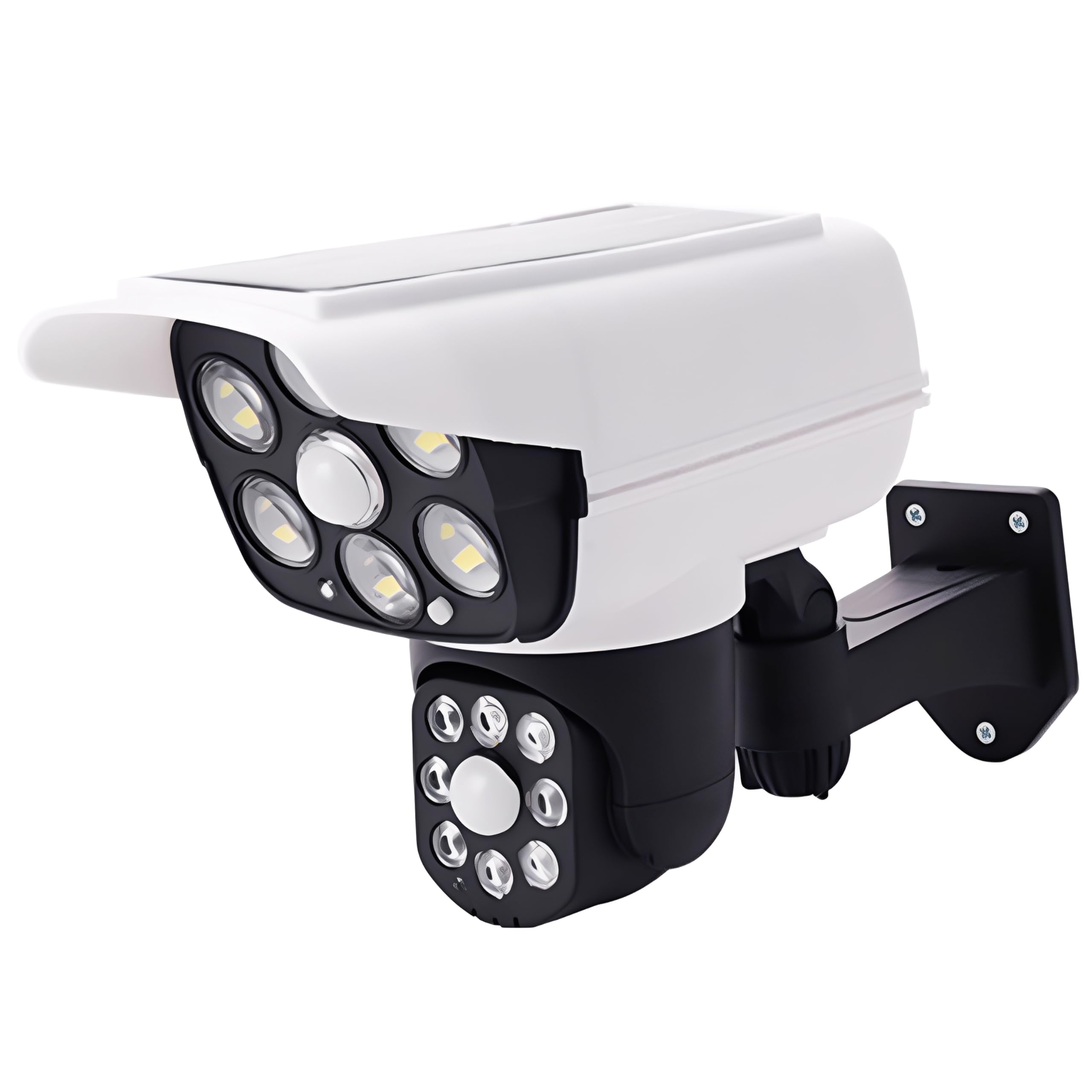 Dummy CCTV Camera Solar Dummy Security Camera with Remote Control Fake Waterproof Outdoor Indoor Simulation Monitor Flashing Red LED Light Beware of Thieves