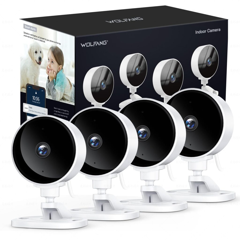 WOLFANG Indoor Security Camera 1080P HD Video-4Pack