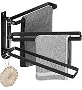 NGOKPYD Black Towel Rail Wall Mounted 3 Tier Towel Holders for Bathrooms Self Adhesive and Perfor...