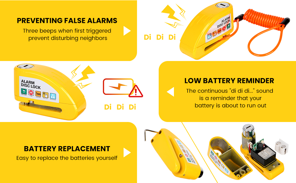 Text reads 'EQUIPPED WITH POUCH'. Image shows motorcycle handlebars with mounted accessory pouch against autumn landscape background.