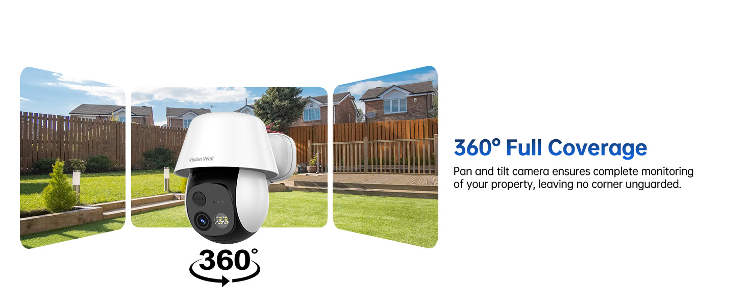 Text reads '360°'. Panoramic view of outdoor sports field or campus grounds with buildings visible in background.