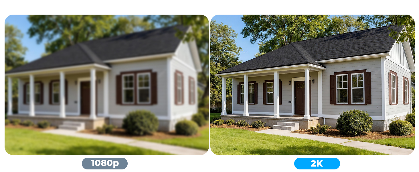 Multiple views of a single-story ranch-style home with white siding and dark roof, showing different exterior angles and landscaping.