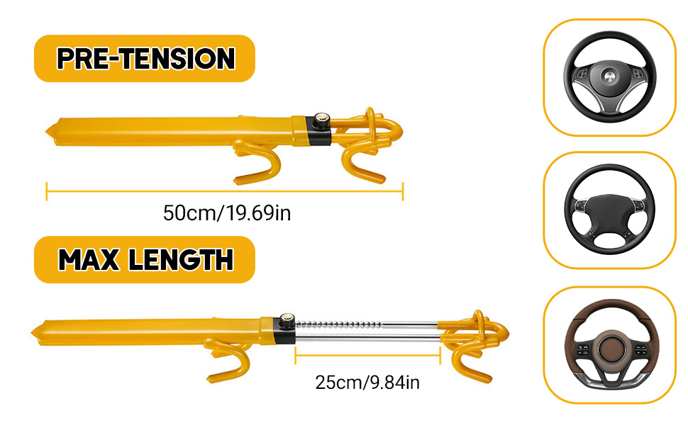 Text reads 'HIGH VISIBILITY' and 'EASY TO GET PEACE OF MIND'. Multiple panels showing yellow car mount or holder installation in vehicle interior.