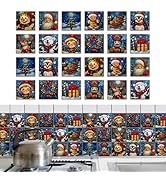 Tokenhigh 6 Pcs 3D Wall Panels, Self Adhesive Pebble Effect Wall Stickers, Kitchen Splashback Til...