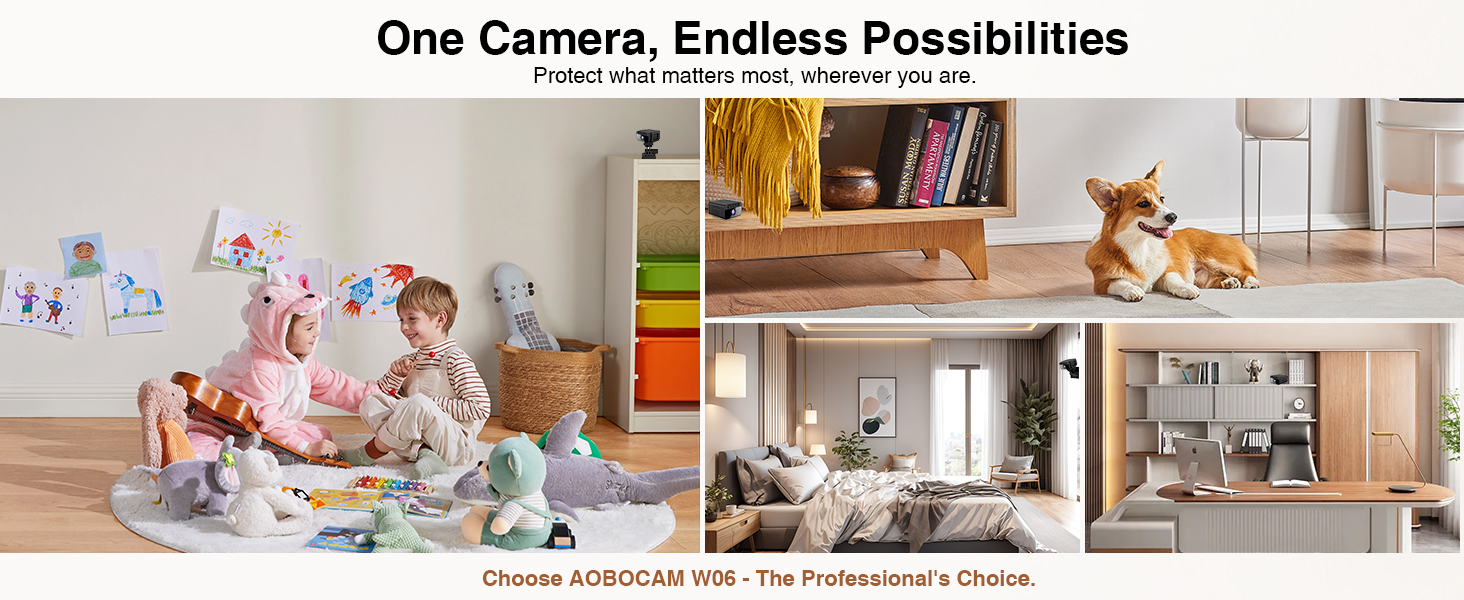 Text reads: 'ADDOCAM The Professional's Choice for Reliable Security'. Security camera product showcase with demonstration images showing surveillance capabilities and quality badges.