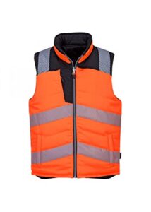 Portwest PW374 PW3 Men's Hi-Vis Reversible Bodywarmer - Reflective High Viz Outdoor Safety Security Gilet Workwear Sleeveless Vest