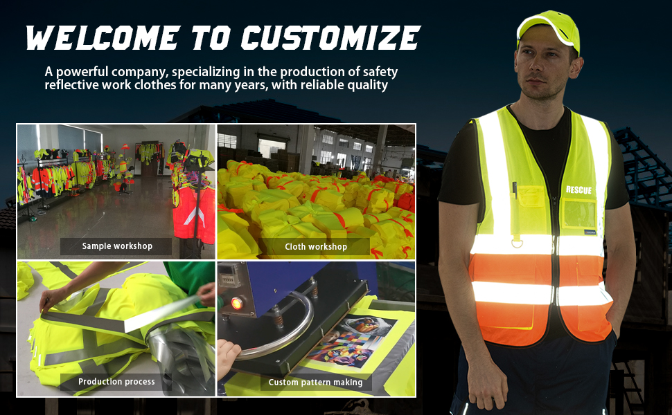 Customised Personalised Printed Hi Vis Viz High Visibility Reflective Safety Vests