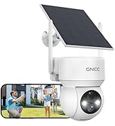 GNCC 2K Solar Security Camera Outdoor Wireless, Rechargeable Battery CCTV Camera Systems, WiFi Ou...