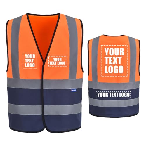 AYKRM Customizable Logo 12-Color Hi-Vis Vest - Reflective Visibility Executive Waistcoat - High Visibility Vests