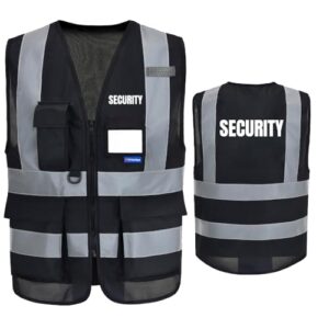 AYKRM Hi vis vest with Reflective Strips with Zip and Pocke