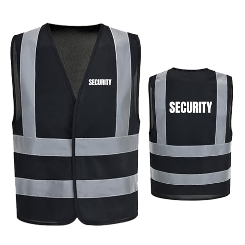 AYKRM Reflective Security Hi Vis Vest - High Visibility Waistcoat for Safety and Security Work
