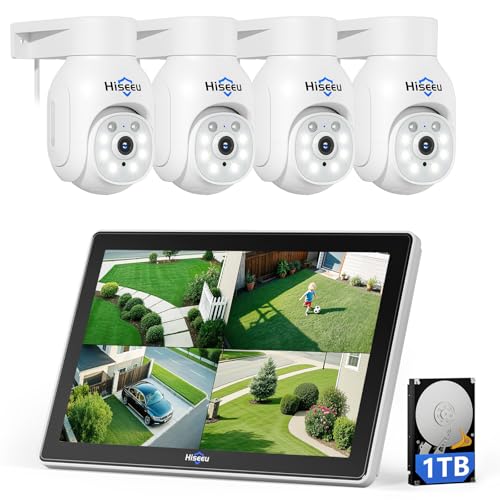 Hiseeu 3K 5MP Wireless CCTV Camera System With 10" Monitor