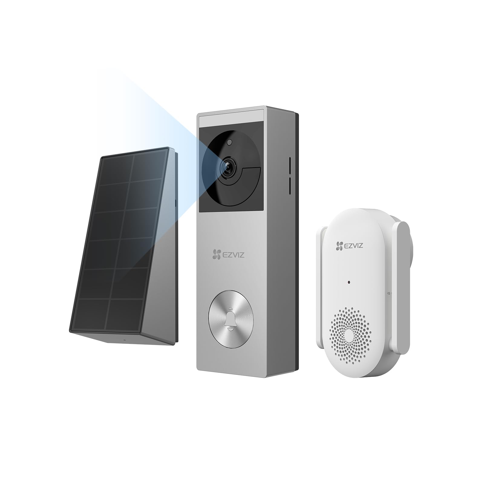 EZVIZ 2K Solar Doorbell Camera with Chime and Solar Panel
