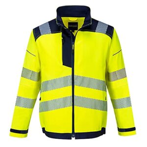 Portwest T500 PW3 Men's Hi-Vis Waterproof Jacket - Reflective High Viz Outdoor Safety Security Workwear Coat