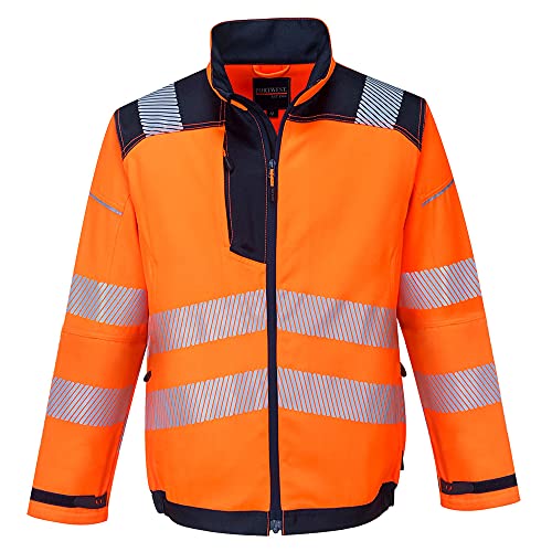 Portwest T500 PW3 Men's Hi-Vis Waterproof Jacket - Reflective High Viz Outdoor Safety Security Workwear Coat