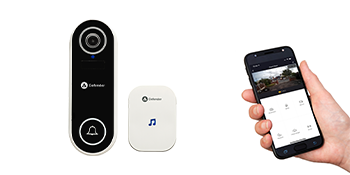 a white remote control with a speaker on it.