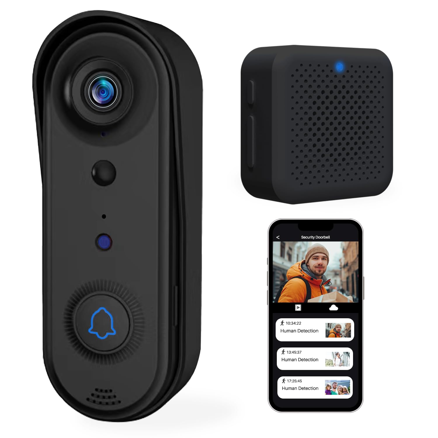 Wireless Video Doorbell Camera with Indoor Chime
