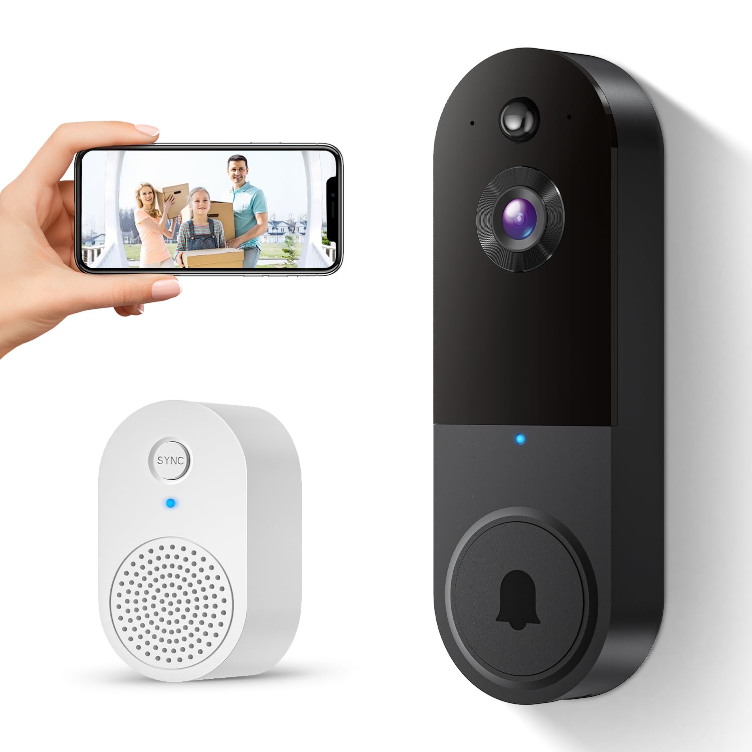 SUNNYJANE 1080P Wireless Video Doorbell Camera