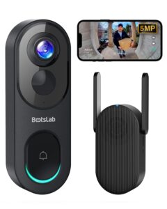 BOTSLAB 5MP Video Doorbell Camera Wireless No Monthly Fee