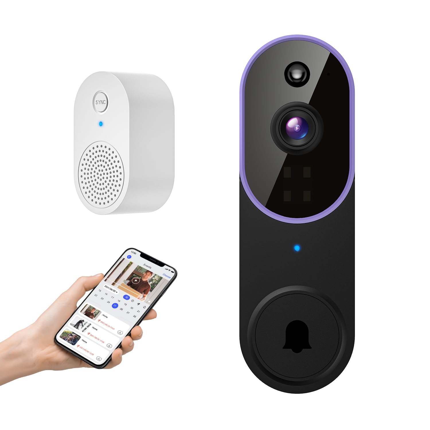 1080p Wireless Doorbell Camera with Receiver