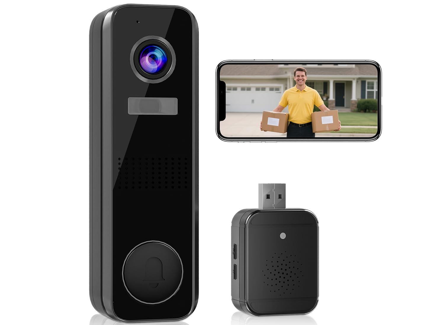 Video Doorbell Camera Wireless with Ringer Chime