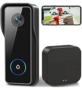 XTU Video Doorbell Camera Wireless, 2K HD Smart Door bell Camera Head-to-Toe View, Battery Operat...